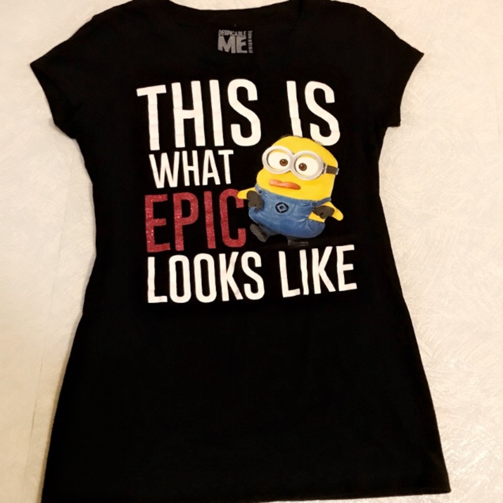 NWOT MINION EMBELLISHED CREW NECK TEE - Picture 3 of 7